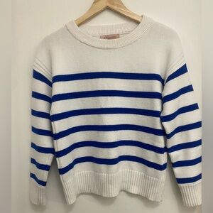 Philosophy Women's Sweater in White with Blue Stripes
